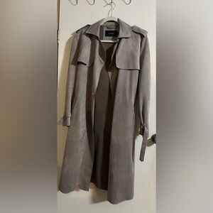 Tahari Classic Gray Trench Coat